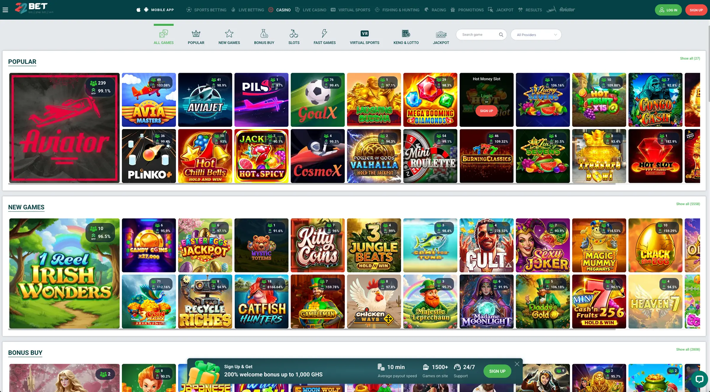 22Bet Casino Slots
